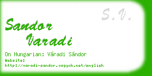 sandor varadi business card