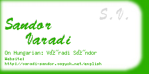 sandor varadi business card